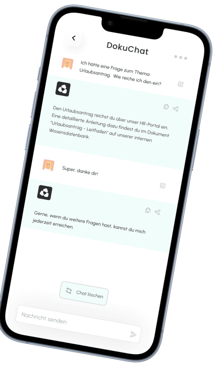 Iphone mock-up showing a document analysis app